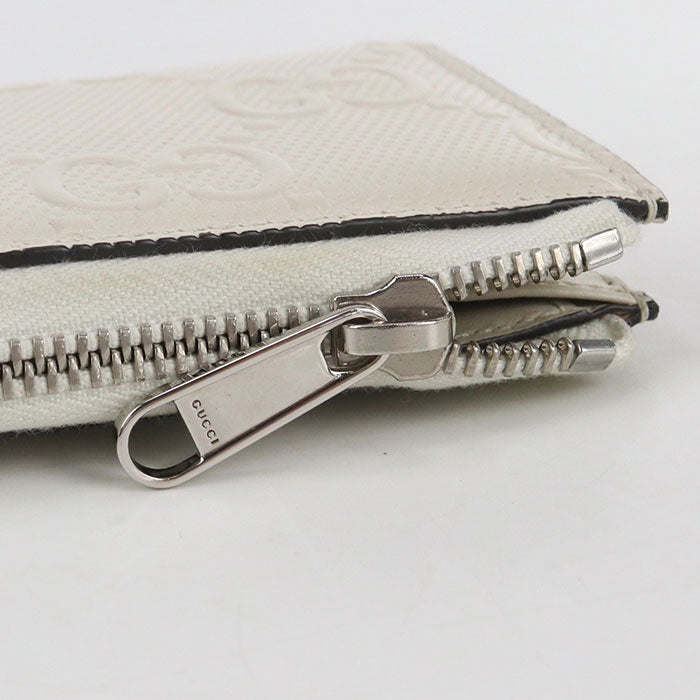 GUCCI L-shaped zipper wallet GG emboss GU93994 Zip AroundWallet leather / L-shaped zipper wallet Women
