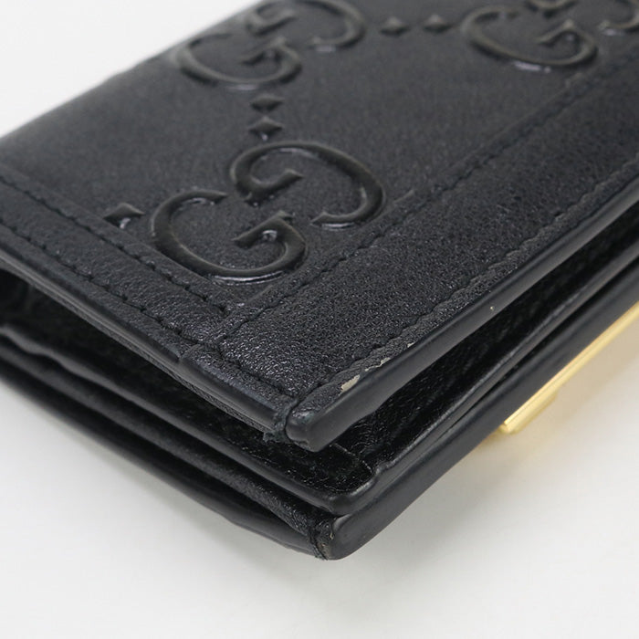 GUCCI Card Case wallet GG emboss 676150 Bi-fold wallet with coin purse leather Women