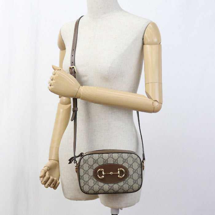 GUCCI Small camera bag Horsebit 1955 760196 Shoulder bag GG Supreme / leather Women