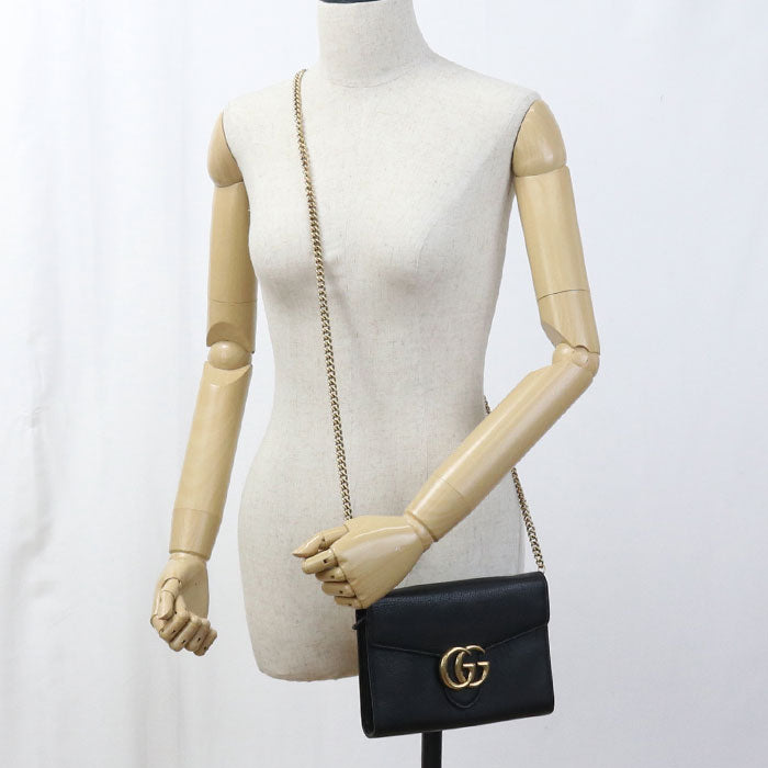 GUCCI Chain wallet GG Marmont 401232 Chain wallet leather Women