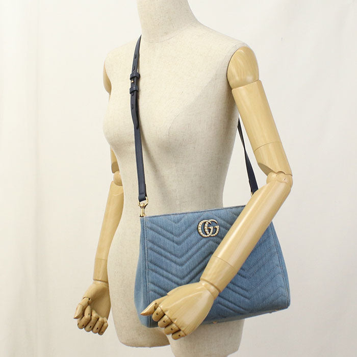 GUCCI 2WAY GG Marmont 448054 Tote bag denim / leather Women