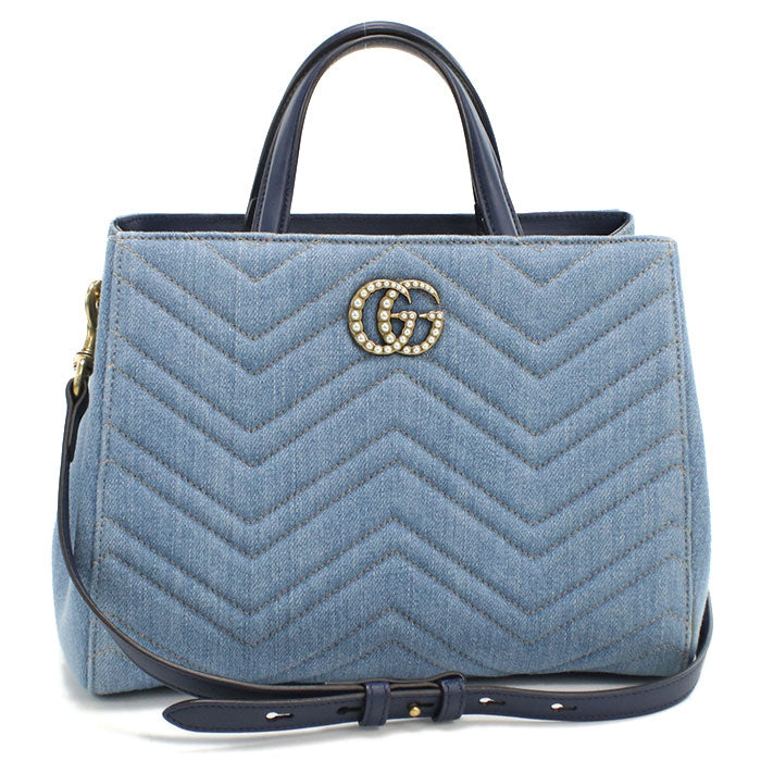 GUCCI 2WAY GG Marmont 448054 Tote bag denim / leather Women