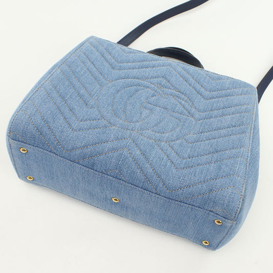 GUCCI 2WAY GG Marmont 448054 Tote bag denim / leather Women