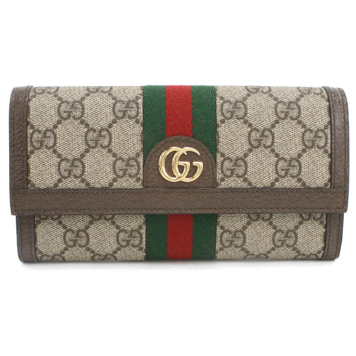 GUCCI GG Continental Wallet Ofidia 523153 Long wallet with double fold coin purse PVC / leather Women