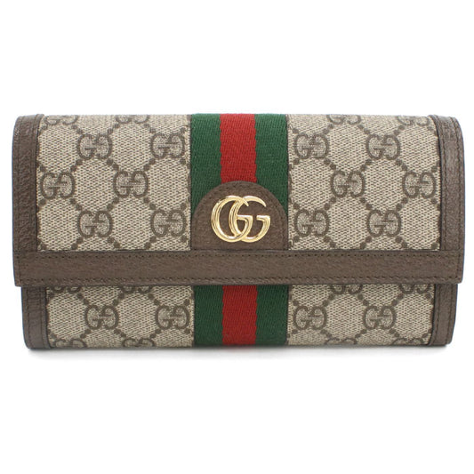 GUCCI GG Continental Wallet Ofidia 523153 Long wallet with double fold coin purse PVC / leather Women