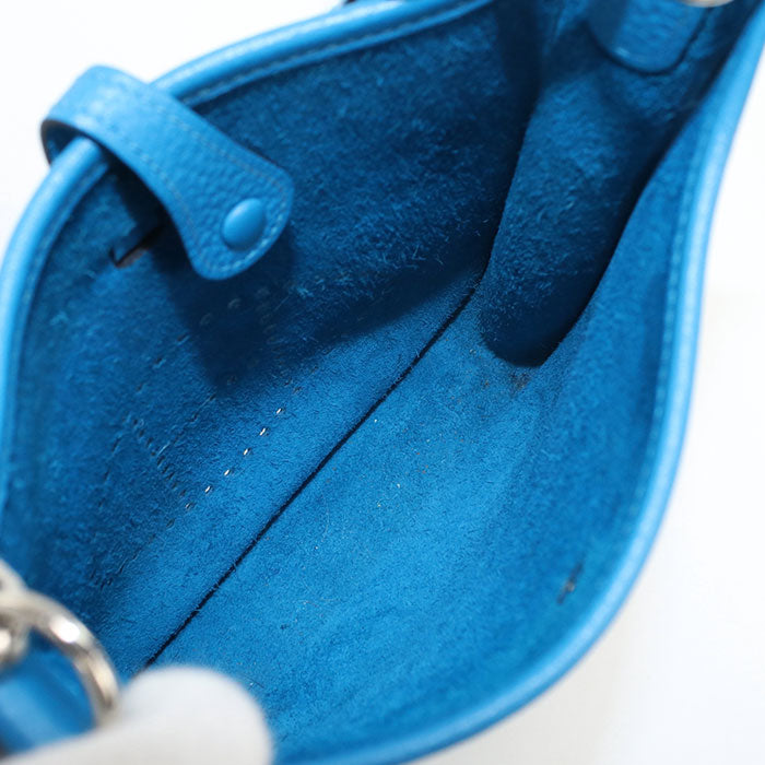 HERMES Evelyn TPM Diagonal Shoulder bag Taurillon Clemence Blue Frida Women