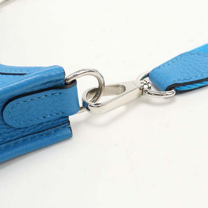 HERMES Evelyn TPM Diagonal Shoulder bag Taurillon Clemence Blue Frida Women