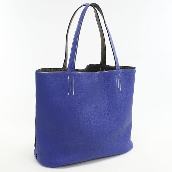 HERMES Doble Sense 45 Tote bag Taurillon Clemence Blue Electric Women