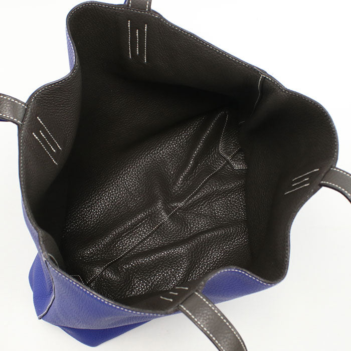 HERMES Doble Sense 45 Tote bag Taurillon Clemence Blue Electric Women