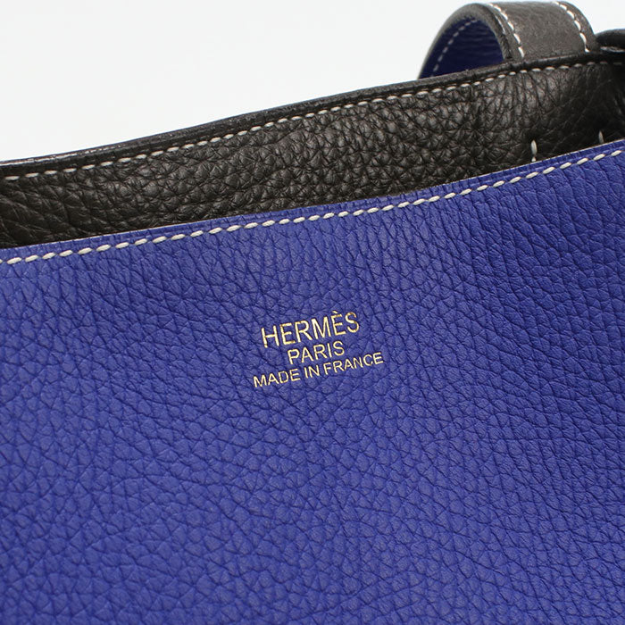 HERMES Doble Sense 45 Tote bag Taurillon Clemence Blue Electric Women