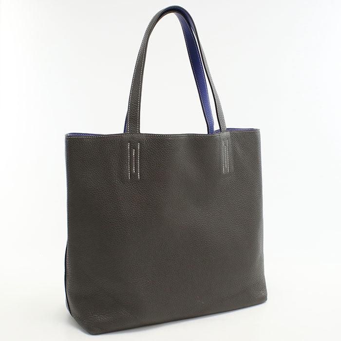 HERMES Doble Sense 45 Tote bag Taurillon Clemence Blue Electric Women