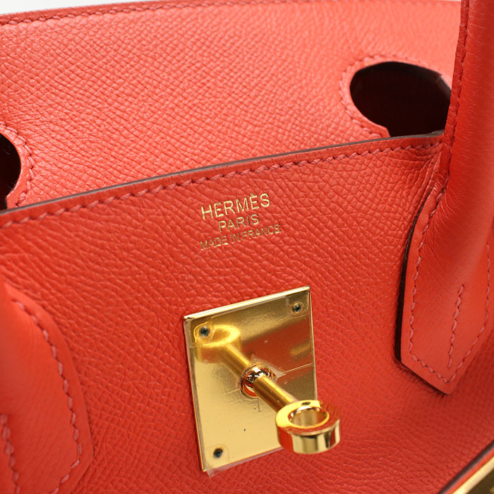 HERMES Birkin 30 Handbag / Epsom Rose Jaipur Women