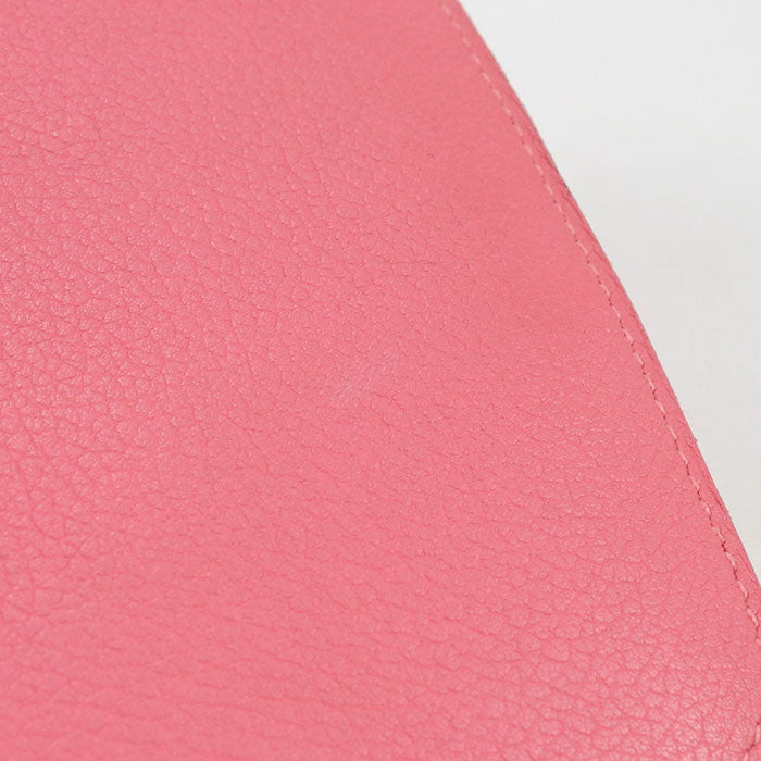 HERMES Dogon Long Long wallet with double fold coin purse Evercolor Rose azare Women's