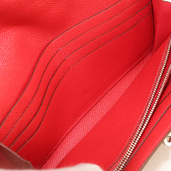 HERMES Kelly wallet Long wallet with double fold coin purse Epsom Bougainvillea Women's