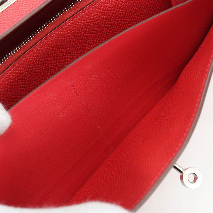 HERMES Kelly wallet Long wallet with double fold coin purse Epsom Bougainvillea Women's