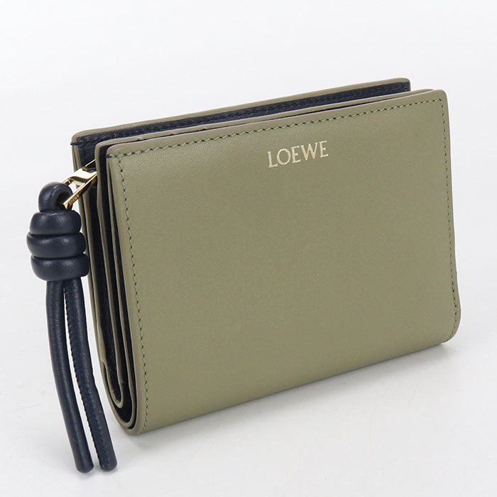 LOEWE Compact wallet knot CEM1NCWX01 Bifold Wallet Calfskin Women's