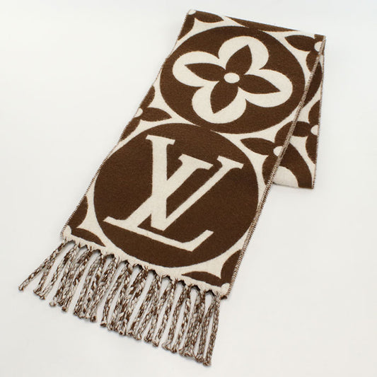 LOUIS VUITTON Scarf / LV medallion Flight mode M79215 Scarf wool IS3233 Women