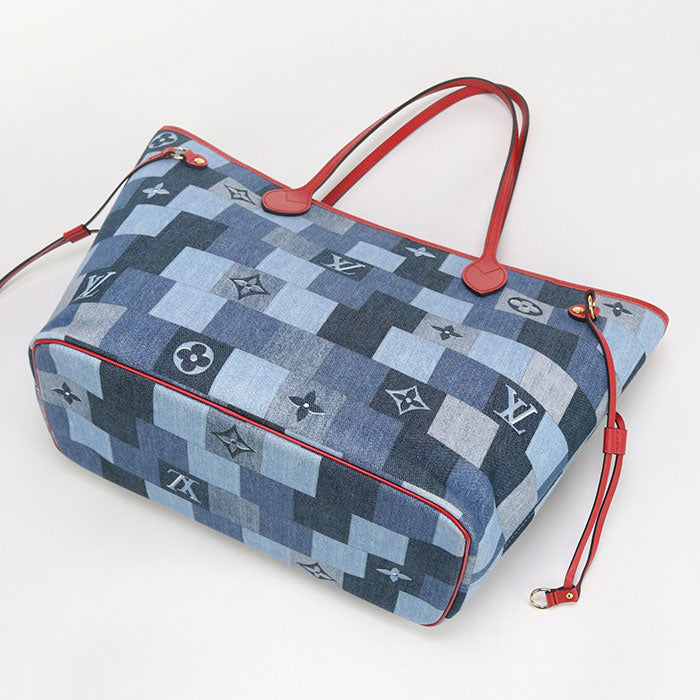 LOUIS VUITTON Neverfull MM Monogram denim M44981 Tote bag denim / leather Women