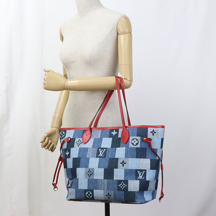 LOUIS VUITTON Neverfull MM Monogram denim M44981 Tote bag denim / leather Women