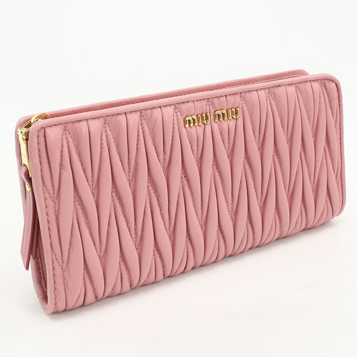 MIUMIU  Materasse 5ML010 N88 F0028 Purse L-shaped zipper lambskin Women