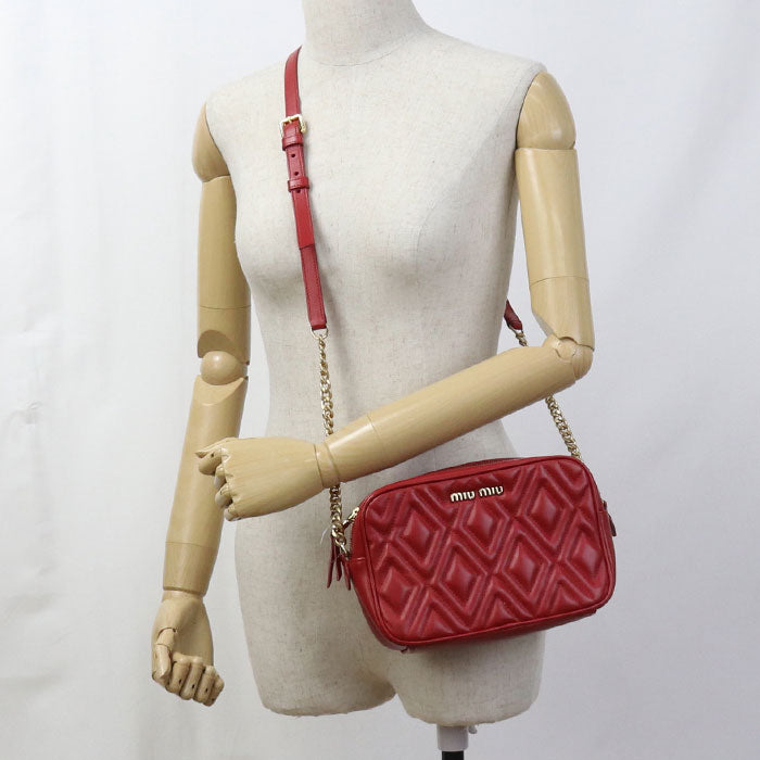 MIUMIU  Chain Diagonal Shoulder bag leather Women