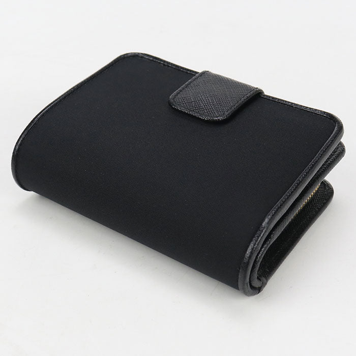 PRADA Saffiano Triangle Wallet 1ML018 Bifold Wallet Nylon / leather Women