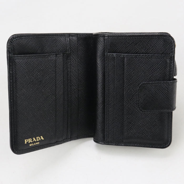 PRADA Saffiano Triangle Wallet 1ML018 Bifold Wallet Nylon / leather Women