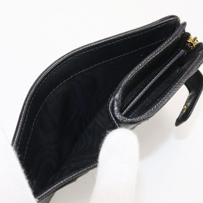 PRADA Saffiano Triangle Wallet 1ML018 Bifold Wallet Nylon / leather Women