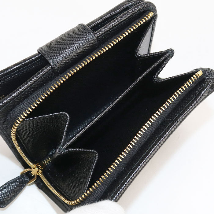 PRADA Saffiano Triangle Wallet 1ML018 Bifold Wallet Nylon / leather Women