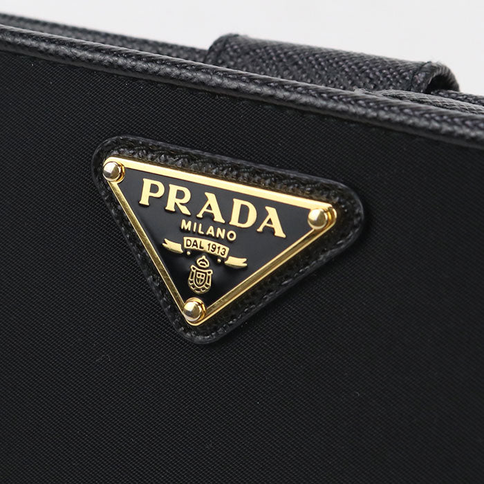 PRADA Saffiano Triangle Wallet 1ML018 Bifold Wallet Nylon / leather Women