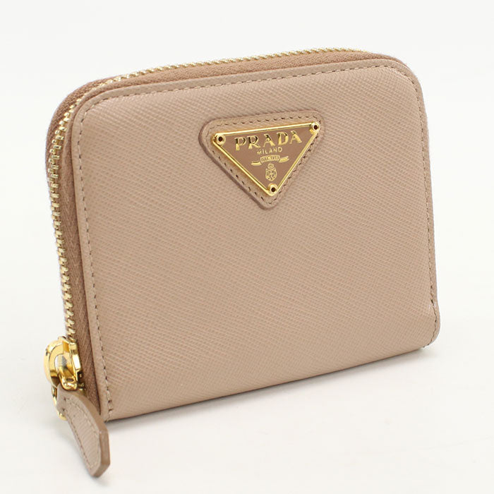 PRADA Coin case saffiano triangle 1ML522 QHH Coin Pocket leather Women