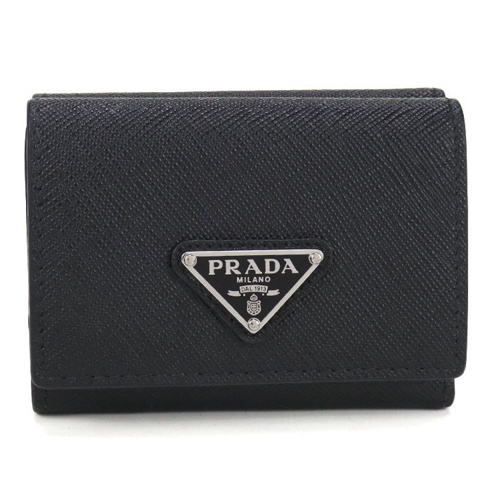 PRADA Saffiano Triangle Wallet Tri-fold wallet / Safiano leather Women