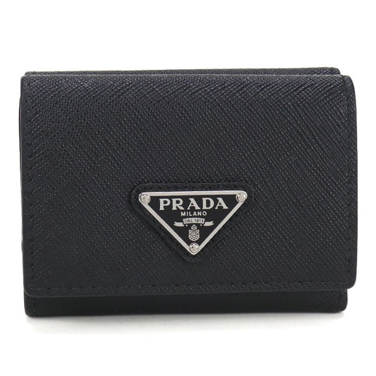 PRADA Saffiano Triangle Wallet Tri-fold wallet / Safiano leather Women