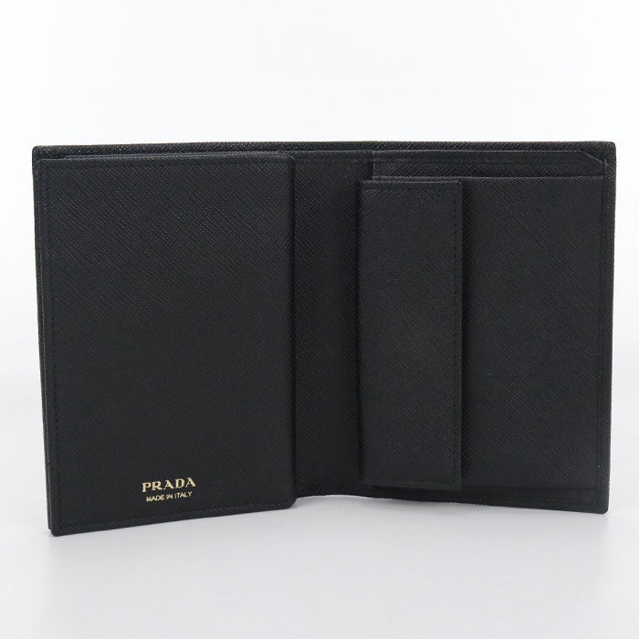 PRADA Saffiano leather wallet Folded wallet leather Women
