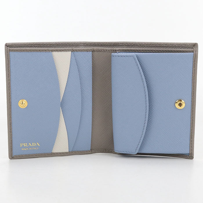 PRADA Saffiano leather 1MV204 Bifold Wallet Calfskin Women's