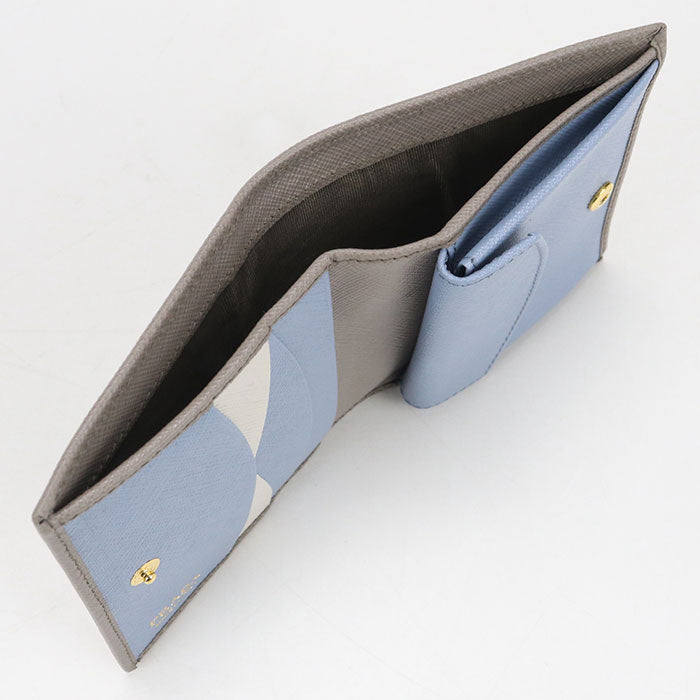 PRADA Saffiano leather 1MV204 Bifold Wallet Calfskin Women's