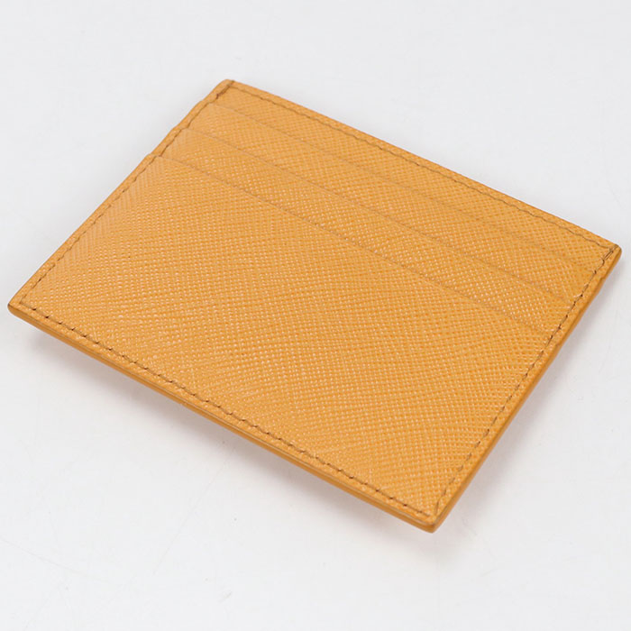 PRADA saffiano triangle Card Case Calfskin Women's