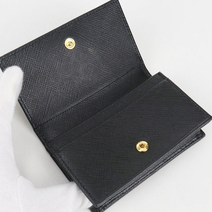PRADA Safiano leather name card holder Calfskin Women's
