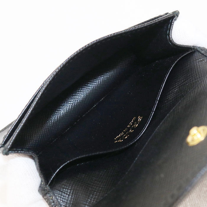 PRADA Safiano leather name card holder Calfskin Women's