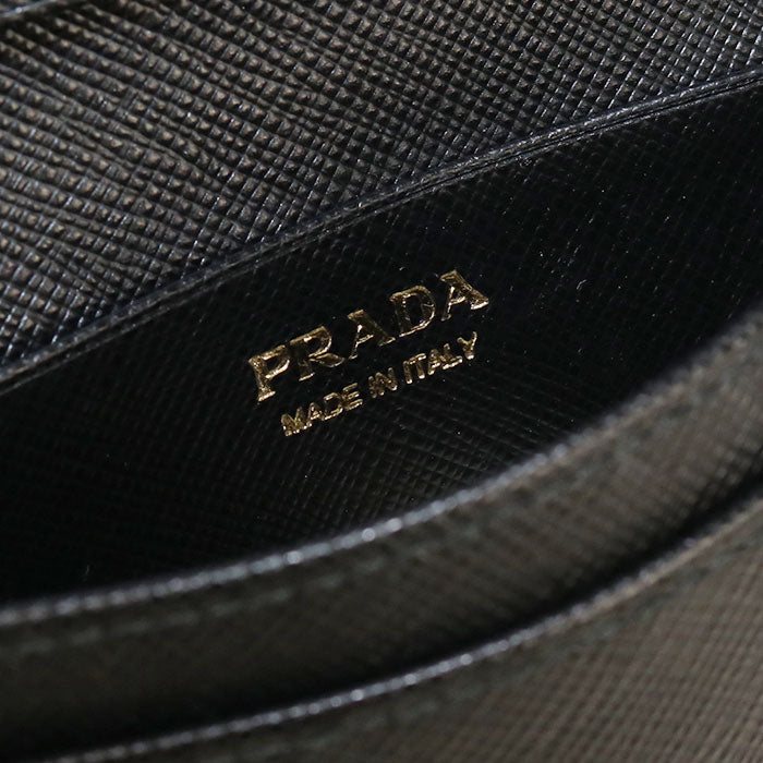 PRADA Safiano leather name card holder Calfskin Women's