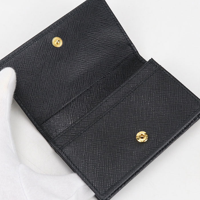 PRADA Safiano leather name card holder Calfskin Women's