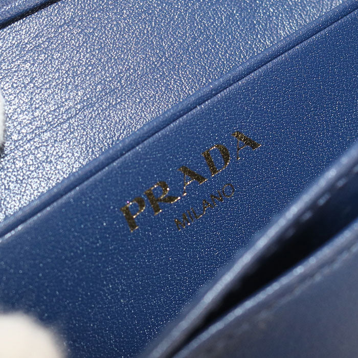 PRADA Safiano leather name card holder Calfskin Women's
