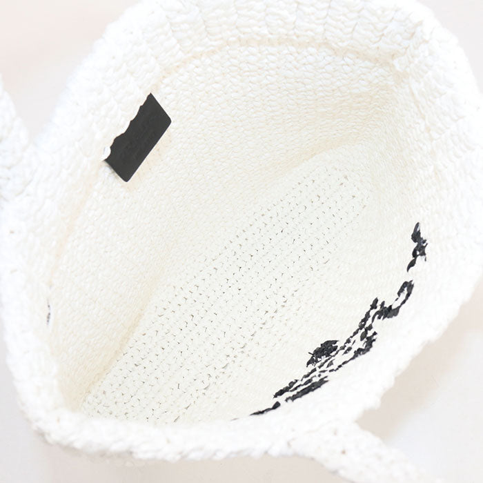 PRADA Small Crochet 1BG422 Basket bag Raffia Women's