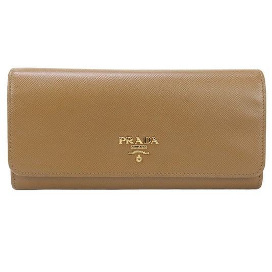 PRADA Saffiano leather wallet PR92598 Long wallet with double fold coin purse leather / Saffiano leather wallet Women