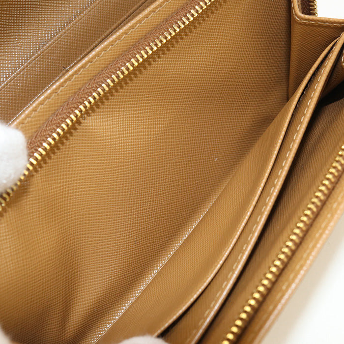 PRADA Saffiano leather wallet PR92598 Long wallet with double fold coin purse leather / Saffiano leather wallet Women