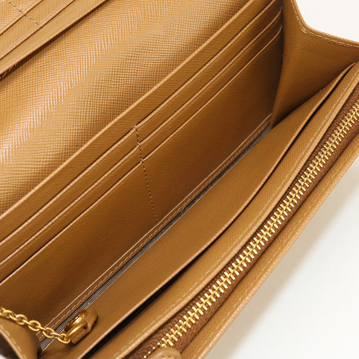 PRADA Saffiano leather wallet PR92598 Long wallet with double fold coin purse leather / Saffiano leather wallet Women