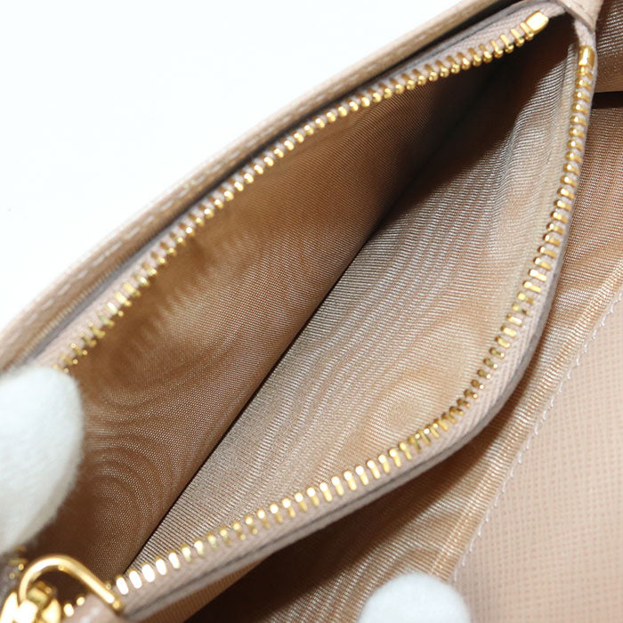 PRADA PR93636 Long wallet with double fold coin purse / Saffiano leather wallet Women