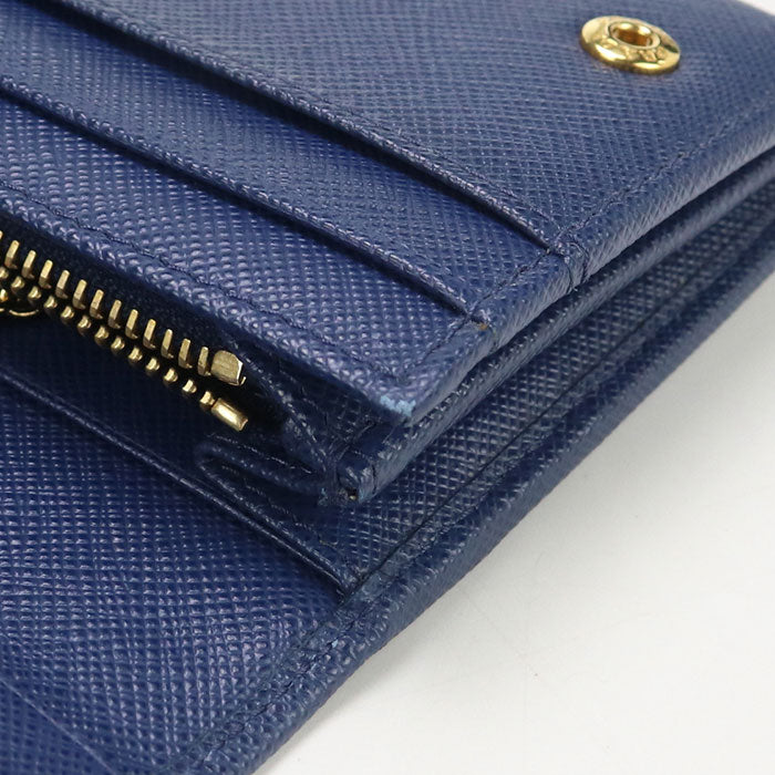 PRADA PR94540 Long wallet with double fold coin purse / Saffiano leather wallet Women