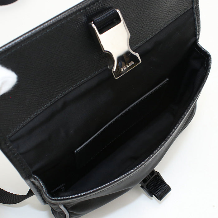 PRADA 2ZH108 Diagonal shoulder bag Nylon / Safiano leather Men