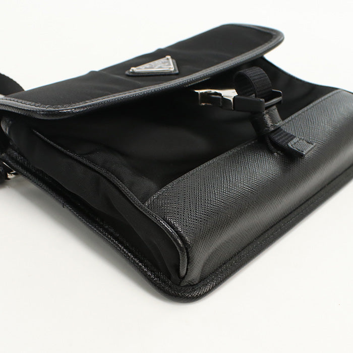 PRADA 2ZH108 Diagonal shoulder bag Nylon / Safiano leather Men